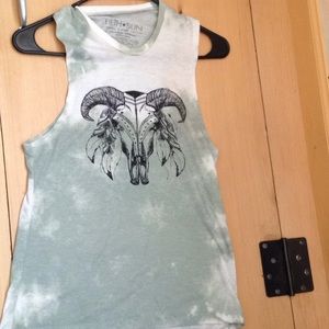 Green Tie Dye Print Tank